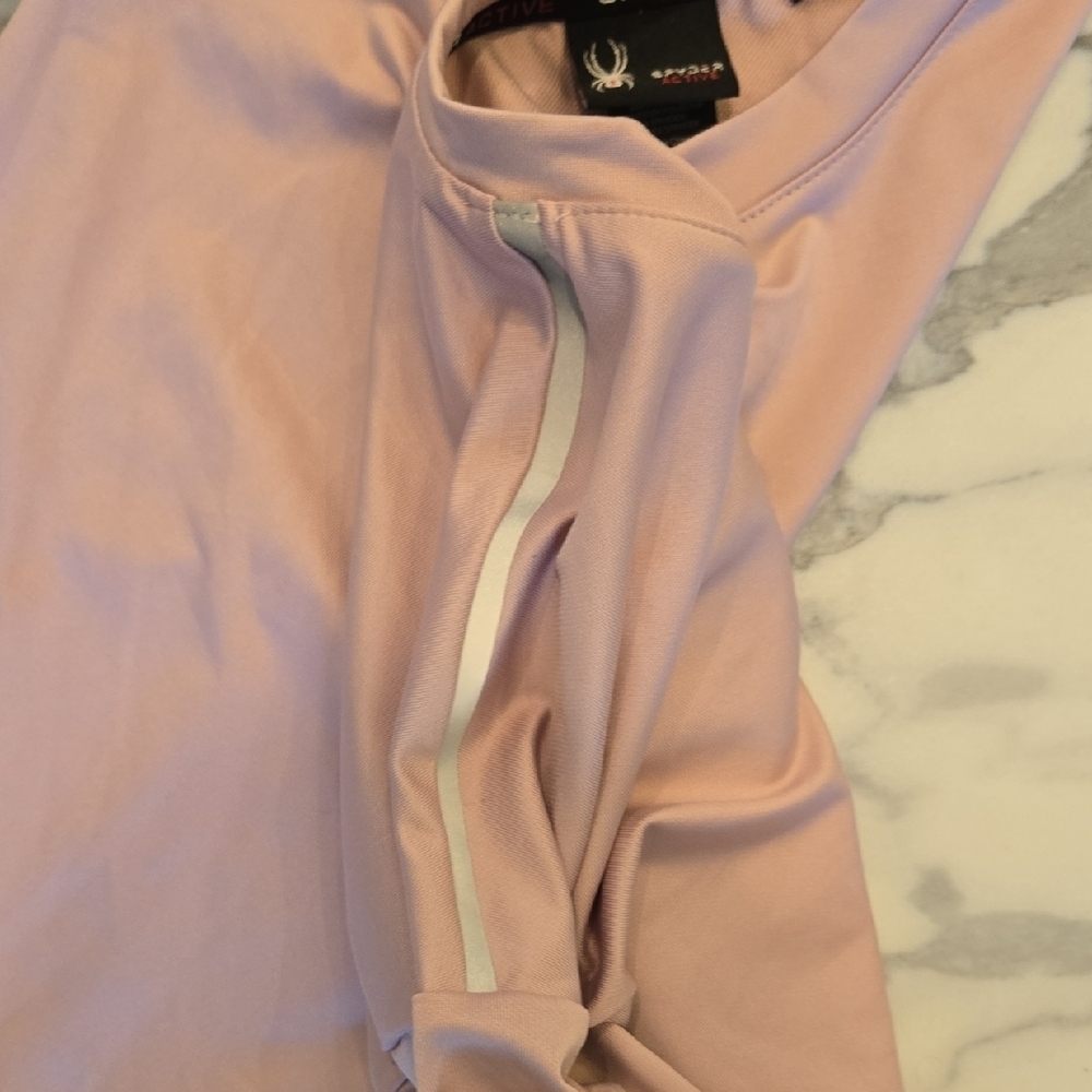 Spyder Activewear Dusty Rose Top, Size L, Reflective Details, VGUC - Picture 7 of 8